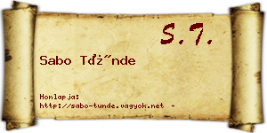 Sabo Tünde névjegykártya